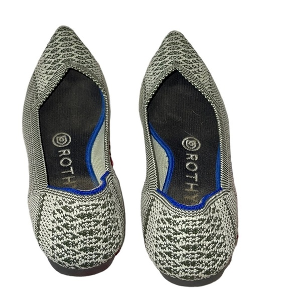 Rothy's Green and Cream Flats Comfortable and Stylish. Size W6 GUC - Picture 8 of 12